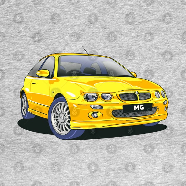 MG ZR car in Trophy Yellow by Webazoot